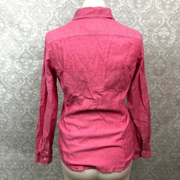 Banana Republic XS Womens Pink Oxford Shirt Button-up Blouse - Picture 3 of 4
